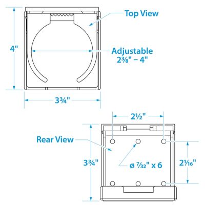 Seachoice 79411 Folding Adjustable Drink Holder Chrome Plated