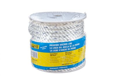 Seachoice 47731 3-Strand Twisted Nylon Anchor Line 1/2 in x 100 ft White/Blue