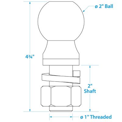 Seachoice 50-51341 2 Inch Trailer Hitch Ball Chrome Steel 5000 Lb SAE Class III
