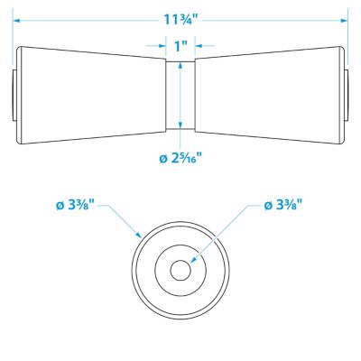 Seachoice 56110 Heavy Duty Molded Keel Roller 12" x 5/8" Black