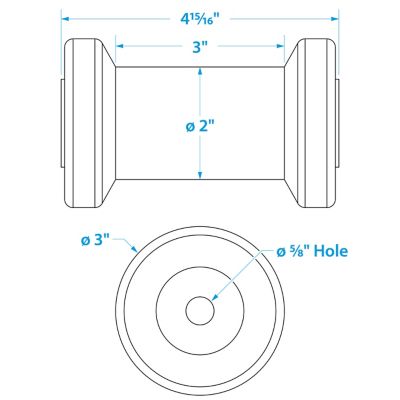 Seachoice 56520 Boat Trailer Spool Roller 5 Inch Gold TPR