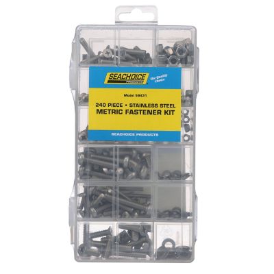 Seachoice RP-KP9083SC Stainless Steel Metric Machine Screw Kit 240 Piece