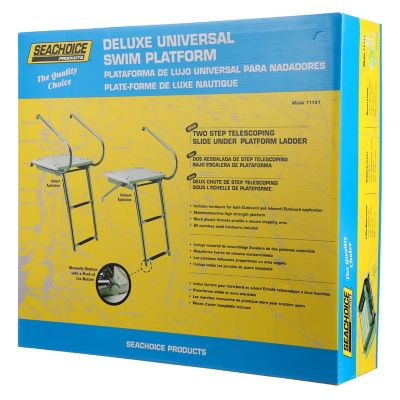 Seachoice 71181 Deluxe Universal Swim Platform with 2-Step Telescoping Ladder