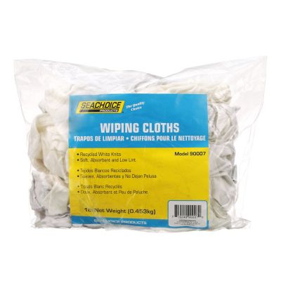 Seachoice 7402-01-12-SC Seachoice Recycled White Knit Wiping Cloths, Low-Lint, 1 Lb. Box