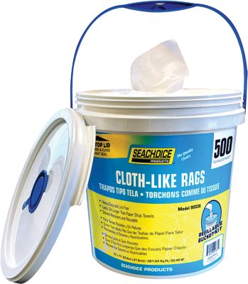 Seachoice NW-90038-500SC Cloth-Like Rags 500-Count Bucket Heavy-Duty Shop Towels