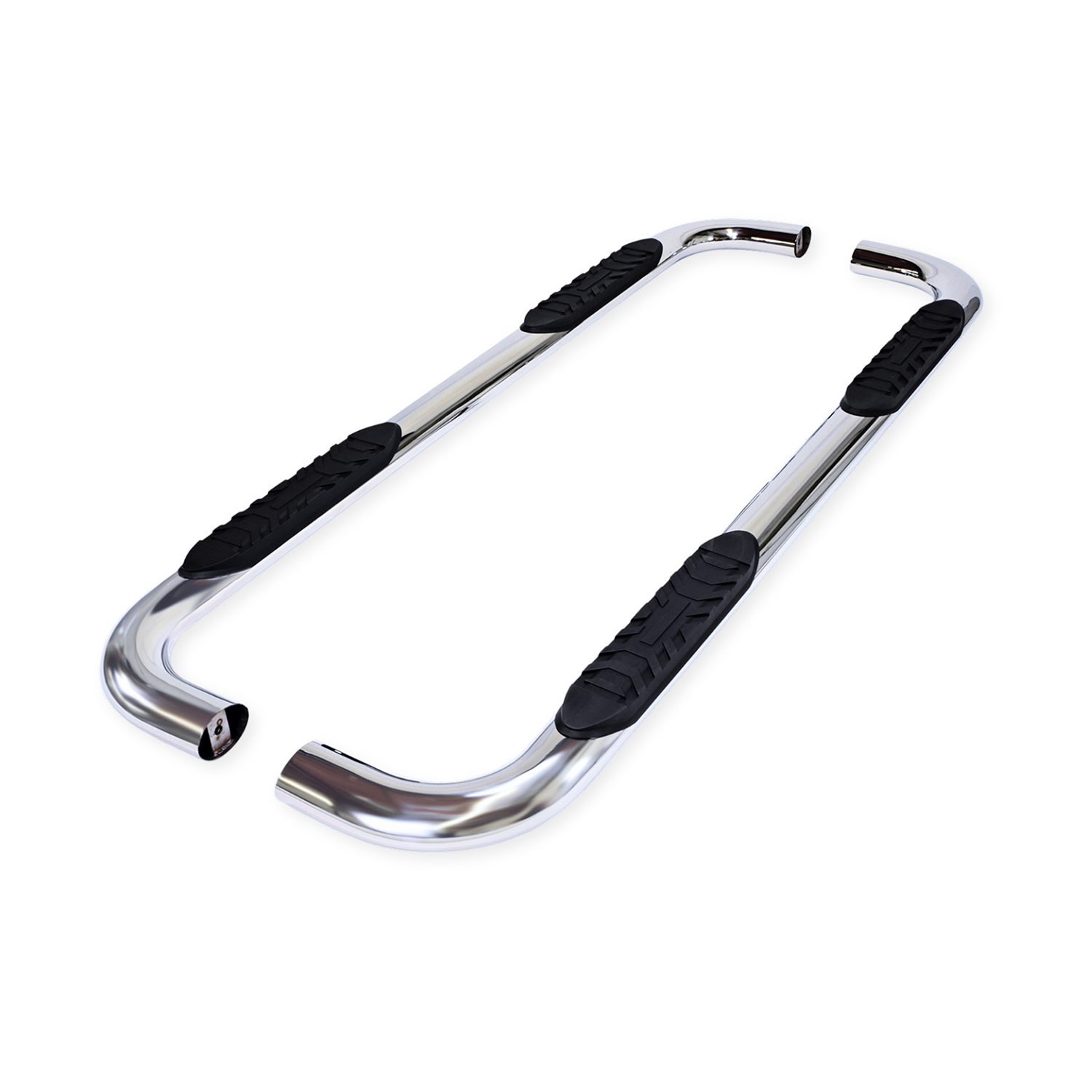 TrailFX A1013S 4 Inch Oval Bent Step Bars RAM 1500 Quad Cab Polished Stainless Steel