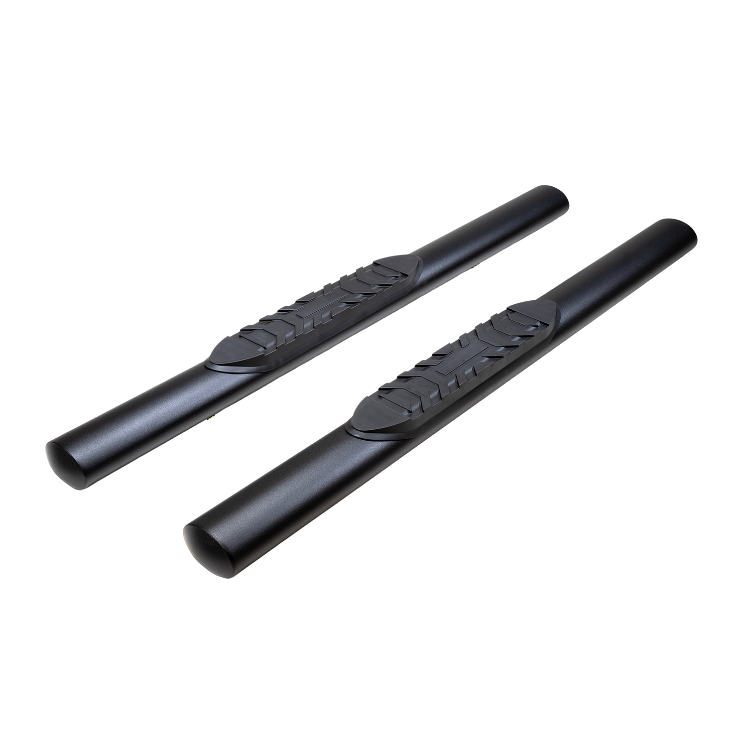 TrailFX A1546T 4 Inch Oval Side Step Bars Powder Coated Black Steel
