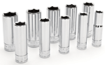 Performance Tool W38402 10-Piece 3/8" Drive Metric Deep Socket Set