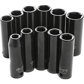 Performance Tool M591DB 11-Piece 1/2" Drive Metric Deep Impact Socket Set