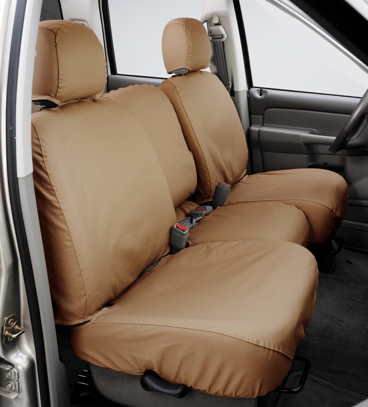 Covercraft SS8393PCTN Polycotton Seatsaver Custom Second Row Seat Covers-Tan