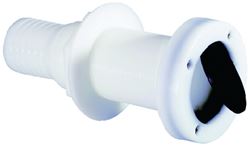 Picture of Attwood Marine 3881-1 Thru-Hull Scupper Assembly with Flapper Valve 1-1/2 Inch White