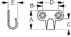 Picture of Sea-Dog Line 671460-1 Seadog 6714601 Hammock Hooks - Stainless, 2/cd