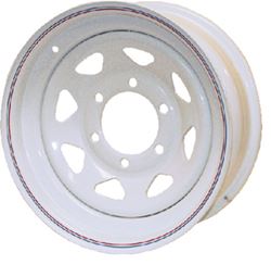 Picture of Loadstar Tires 20352 14x6 Eight Spoke Steel Trailer Wheel White with Stripe
