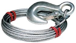 Picture of Tie Down Eng 59395 Galvanized Steel 7x19 Winch Cable with Latch Hook