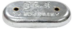 Picture of B & S Anodes BSMB12 Oval Zinc Hull Anode Plate 9" x 4" with 2 Holes