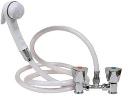 Picture of Scandvik 14117 Euro Shower Kit with Mixing Bridge and White Hose