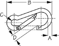 Picture of Sea-Dog Line 151600-1 4" Stainless Steel Snap Hook Carabiner
