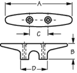 Picture of Sea-Dog Line 043380-1 Heavy Duty Nylon Cleat Black