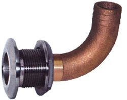 Picture of Groco HTHC-1000-S 1" Stainless Steel 90 Degree Hose Thru-Hull Fitting with Bronze Nut