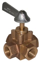 Picture of Groco FV-450-X Bronze 4-Way Tank Selector Valve 1/2 Inch Full Flow