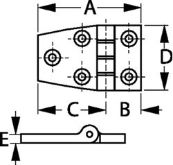Picture of Sea-Dog Line 202511-1 Sea-Dog 2025111 Short Side Door Hinge, White Pr.