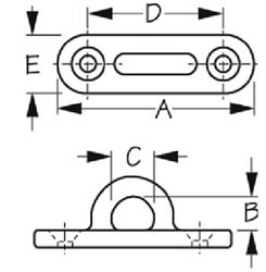 Picture of Sea-Dog Line 088723 Stainless Steel Oblong Eye Plate 4 Inch