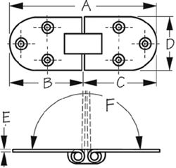 Picture of Sea-Dog Line 201551-1 Stainless Steel Flush Mount 2-Pin Hinge