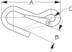 Picture of Sea-Dog Line 155630-1 Spring Hook - Electro-Galvanized Steel