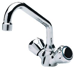 Picture of Scandvik 10422 Chrome Plated Brass Galley Mixer Faucet with Swivel Spout