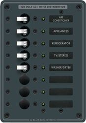 Picture of Blue Sea Systems 8059 AC 8 Position Circuit Breaker Panel with Digital Multimeter