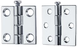 Picture of Perko 1293DP2CHR 1-1/2 x 1-1/2 Rem Pin Hinges, 4 Hole #8 Fastener, 1 pr.