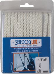 Picture of Sea-Dog Line 301106006WH-1 Premium Twisted 3-Strand Nylon Fender Line 3/8" x 6' White 2-Pack
