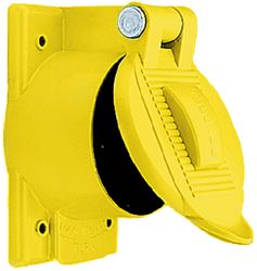 Picture of Hubbell HBL77CM74WO Weatherproof Lift Cover Plate for 50A Receptacles, Yellow Valox