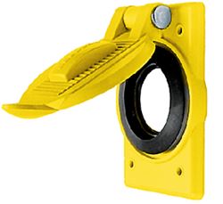 Picture of Hubbell HBL74CM25WOA Weatherproof Spring Loaded Cover Yellow Polycarbonate