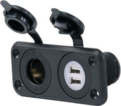 Picture of AFI 12VCOMBO Marinco SeaLink Deluxe Dual USB Charger and 12V Receptacle