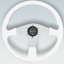 Picture of Uflex CORSE-W/S Marine Steering Wheel White PVC Grip Silver Spokes