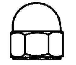 Picture of Marine Fasteners NCPSS8C-P100 8-32 Hex Cap Nut 100/Box Stainless Steel