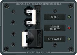 Picture of Blue Sea Systems 8032 AC Circuit Breaker Panel with Dual Source Selector 120V