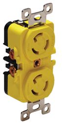 Picture of AFI 4700CR 15A/125V Duplex Locking Receptacle Yellow Marine Shore Power