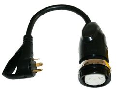 Picture of Furrion FP5030R-SB 50 Amp 125/250V Twist Lock Female Marine to 30 Amp RV Male Plug with LED Pigtail