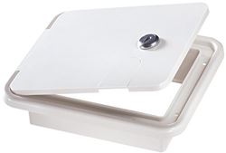 Picture of RV Designer B150 White Rectangular Locking Cable Hatch 7.6" x 6.5"