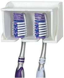 Picture of Camco 57203 Pop-A-Toothbrush Holder with Automatic Cover White