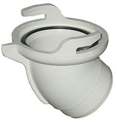 Picture of Thetford 01665 Curved Hose Adaptor 45 Degree 3 Inch RV Sewer Hose Connector