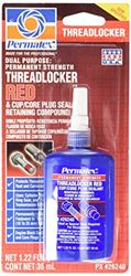 Picture of Permatex 26240 Permanent Strength Threadlocker Red High Strength
