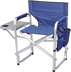Picture of Ming's Mark SL1204-BLUE Full Back Folding Director's Chair with Side Table - Blue