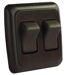 Picture of JR Race Car 12145 Jr Products 12145 Brown Double Spst On-Off Switch With Bezel