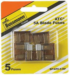 Picture of Bussmann BP/ATC5RP 5-Amp ATC Blade Automotive Fuse 4-Pack