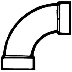 Picture of Lasalle Bristol 632276 1-1/2" ABS Long Sweep Bend Fitting