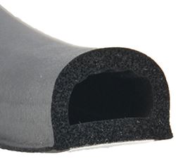 Picture of AP 018-318 Black Rubber D-Seal with Tape 3/4" x 1/2"