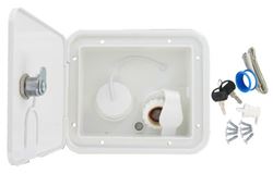 Picture of Valterra A01-2000VP White Gravity/City Water Inlet Hatch with Brass Fittings